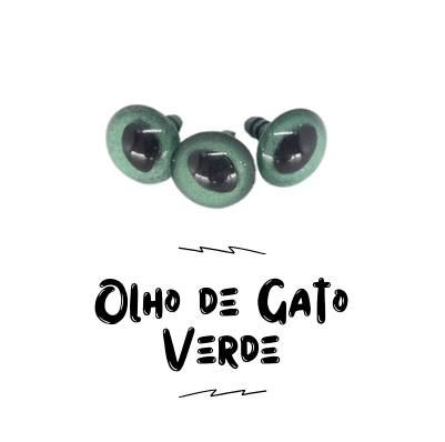 Olhos de gato com travas - Verde (5 pares)  - AmiMundi