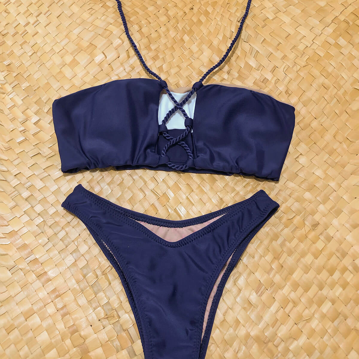 Biquíni Asa Delta Azul com Nude Versátil Roxy Revolution