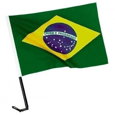 Bandeira Bandeirinha Do Brasil Para Carro Com Encaixe Em Poliéster Ref 8270