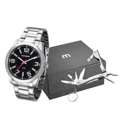 Relógio Mondaine Feixo Metal + Brinde Masculino Adulto - Ref 99141G0MVNE2K2