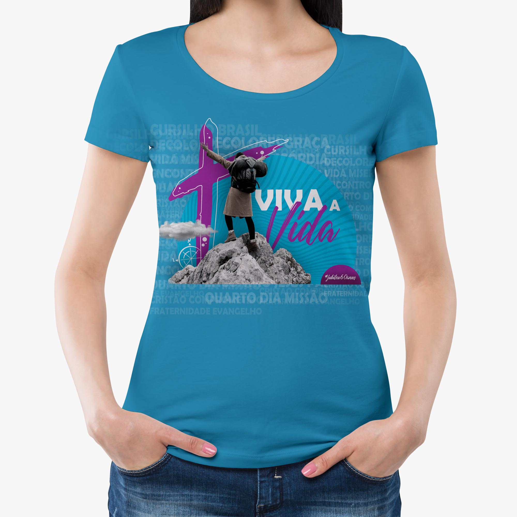 Camiseta Feminina BabyLook - Viva a vida  - Cursilho