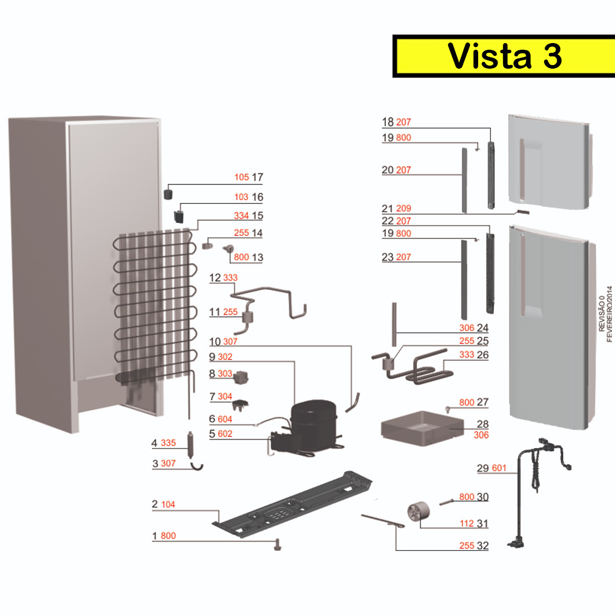 Encomenda De Peças Direto da Fábrica Para Geladeira/Refrigerador Cycle Defrost Electrolux Inox 475L (DC51X)