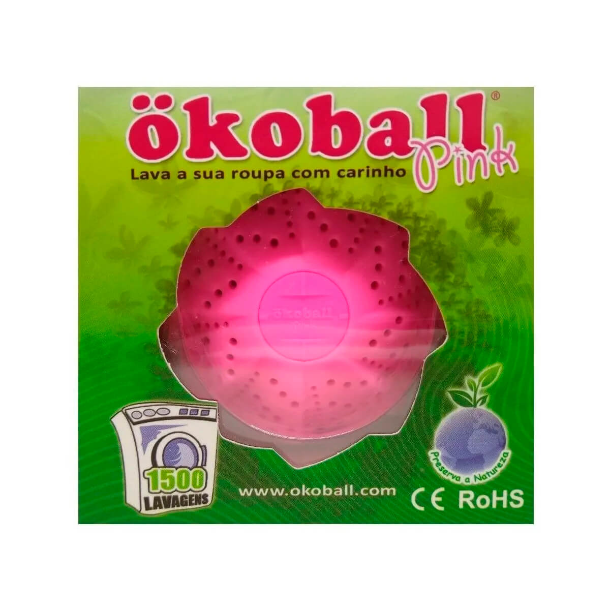 KIT 2 Unidades Esfera de Plástico Ecológica Rosa Para Lavar Roupas Okoball