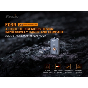Lanterna EDC Fenix E03R - 260 Lúmens