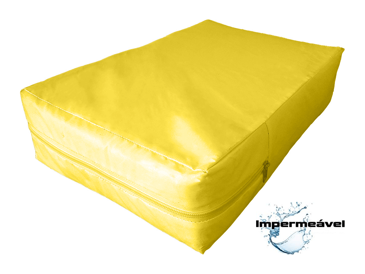 Capa cobrir colchão Casal Queen Impermeável cor Amarela  - CarroCasa