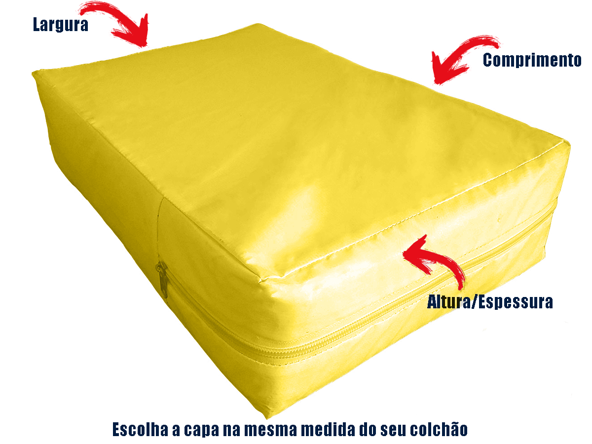 Capa Para Colchão Berço Mini Cama Impermeável Amarela  - CarroCasa