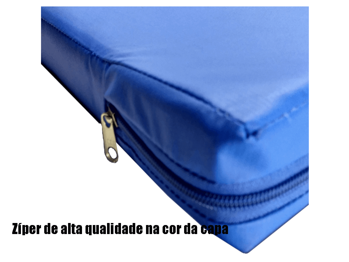 capa para colchão queen impermeável com zíper cor Azul  - CarroCasa