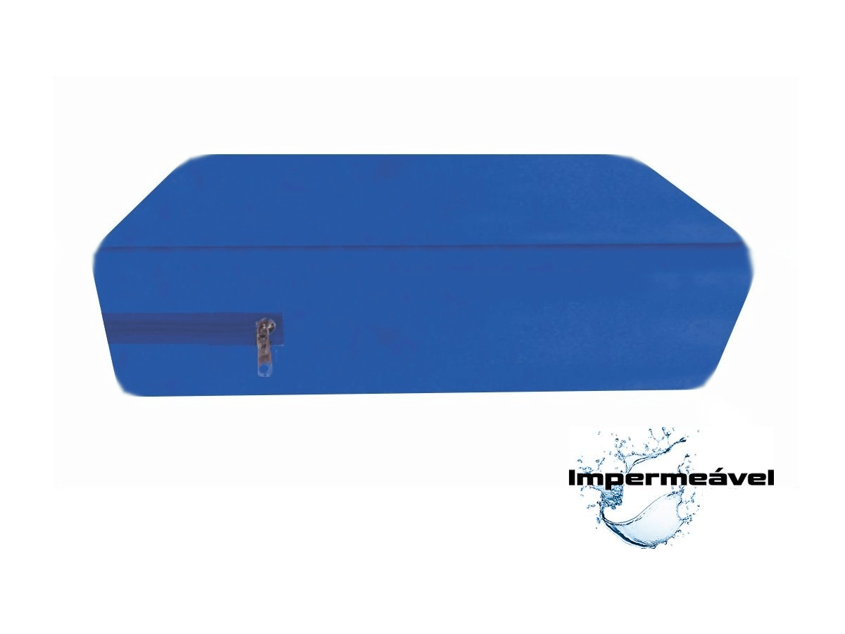 capa para colchão queen impermeável com zíper cor Azul  - CarroCasa