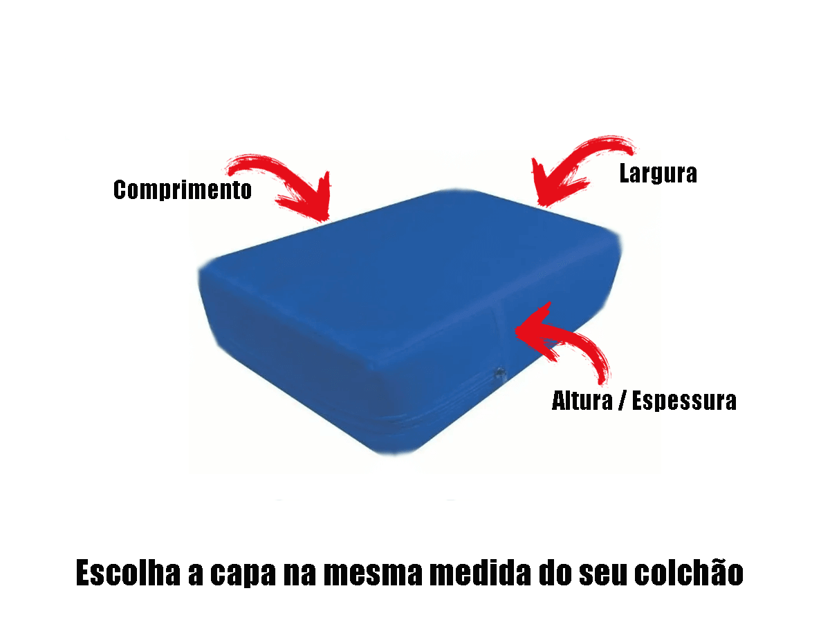 Capa Queen Impermeável P/ Colchão Azul Medida Especial - CarroCasa
