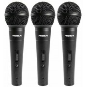 Miniaturas (Thumbnails) do Produto Kit De Microfone Para Voz Com 3 Unidades Com Chave E Maleta Para Transporte - Dm800Kit - Proel