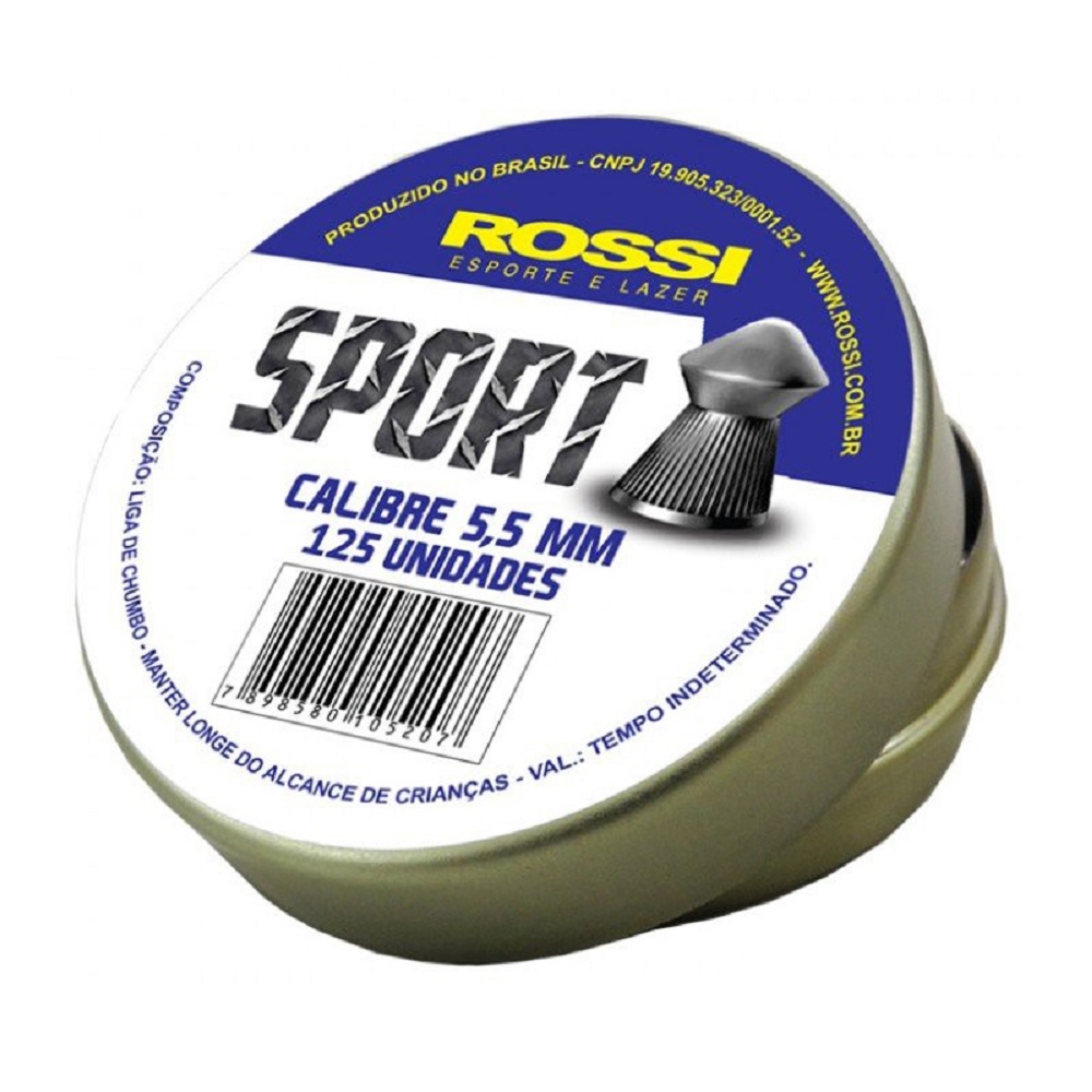 Chumbinho Rossi Sport 5,5mm 125 Unidades