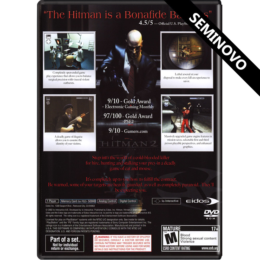 Hitman 2 Silent Assassin PS2 Seminovo