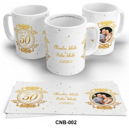 Caneca Personalizada Bodas de Ouro - 50 Anos Com Foto - CNB-002