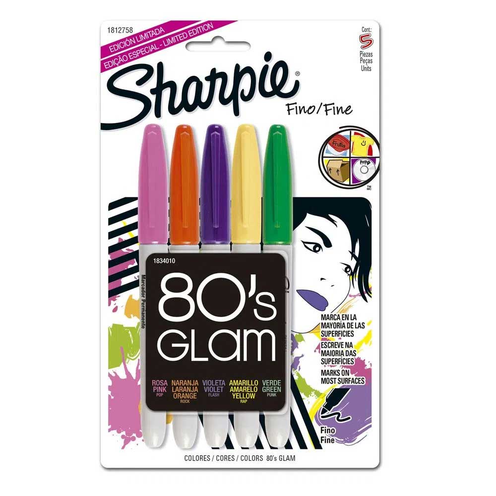 Caneta Marcador Permanente Glam Sharpie Fino c/ 5un Ed. Limitada| Sharpie