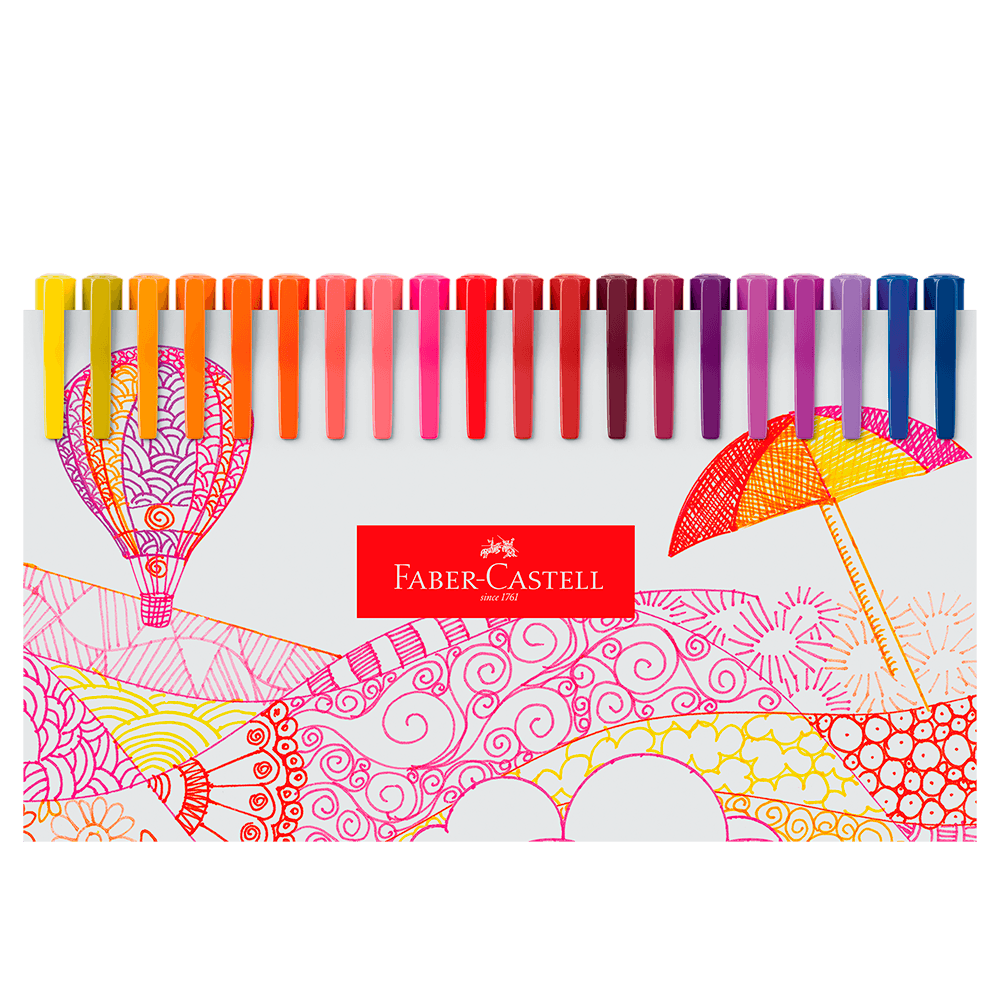 Caneta Ponta Porosa Fine Pen Colors Kit C/ 60 Cores - Faber-Castell 