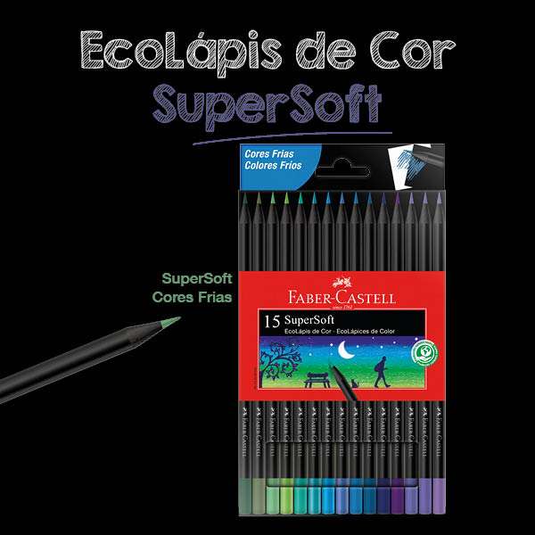 Lápis de Cor Ecolápis Supersoft Arredondado 15 Cores Frias | Faber-Castell