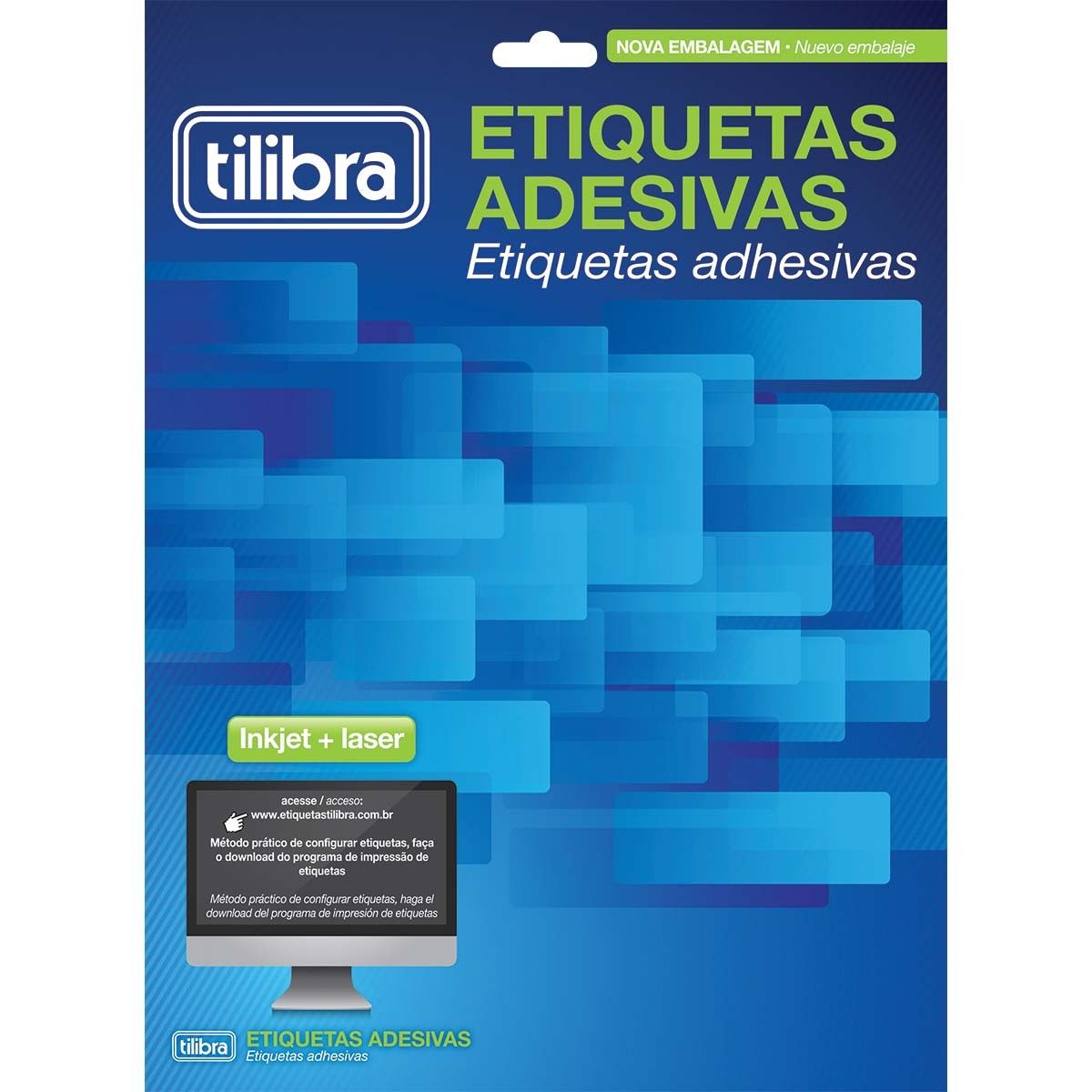 Etiqueta Adesiva Inkjet + Laser Carta 25,4x66,7mm 6080 10 Fls 300 Und. - Tilibra