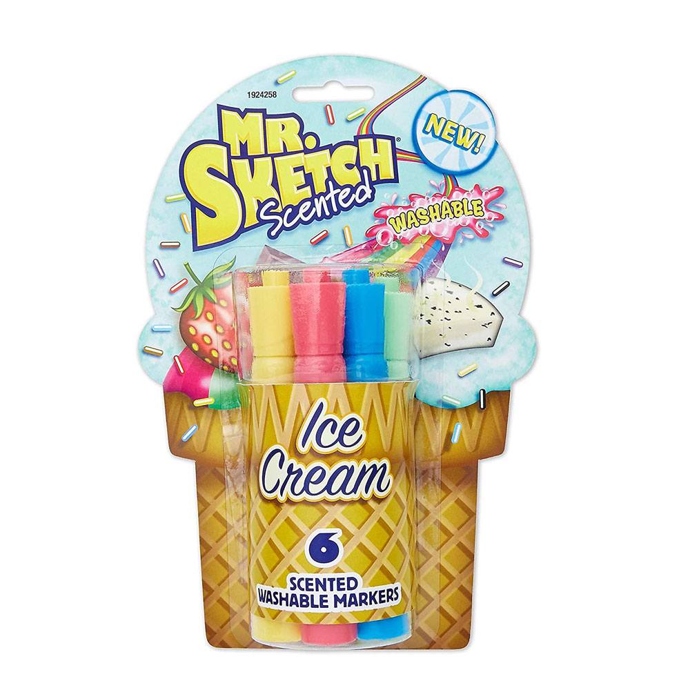 Marcador Aromatizado Ice Cream Lavável 6 Cores -  Mr Sketch