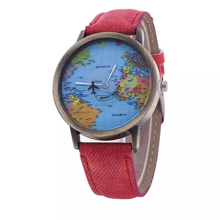 Relógio Mapa Mundi Avião tradicional