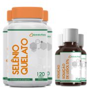 Selênio Quelato 200mcg 120 cápsulas + Solução de Lugol 5% 30ml (3 frascos de cada)