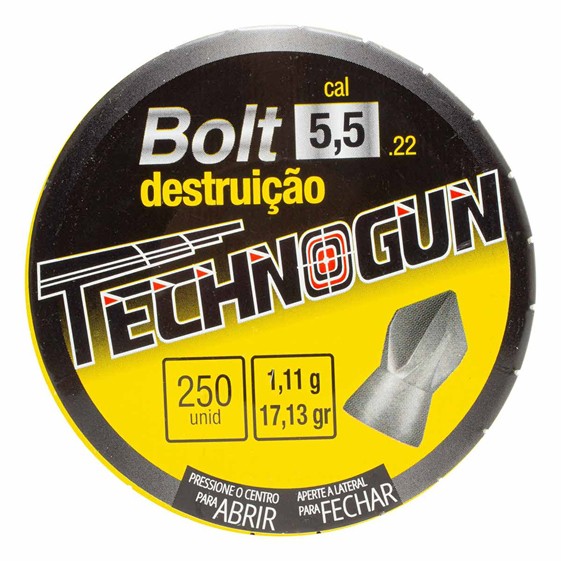 Chumbinho TechnoGun Bolt Destruição 5,5mm - 125 Unidades