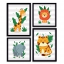 Conjunto Quadros Decorativos 4 peças Mini Safari