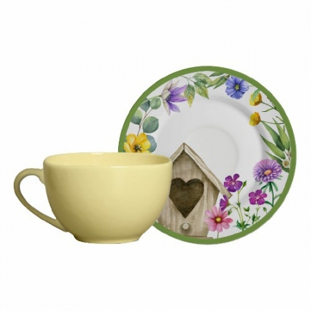 Kit 2 Xícaras de Chá Easter Garden Páscoa Alleanza Cerâmica