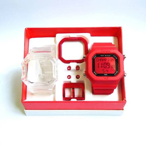 Relógio Champion Yot Unissex Troca Pulseira Vermelho Transparente  Cp40180x-81255
