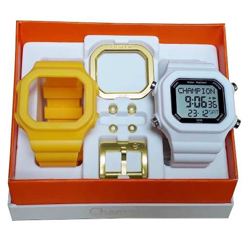 Relógio Champion Yot Unissex Troca Pulseira Amarelo Transparente  Cp40180x-81758