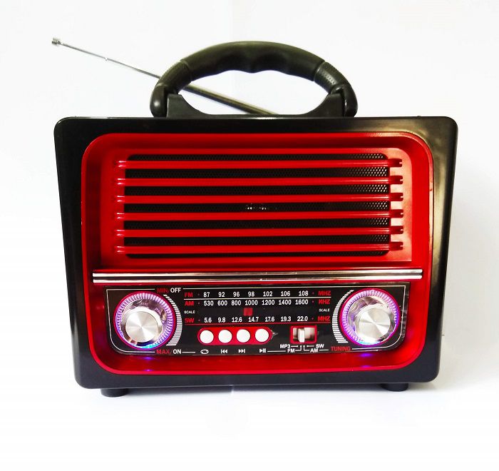 Radio Retro Recarregável Am Fm Usb Sd Aux Bivolt Lelong Le-642 