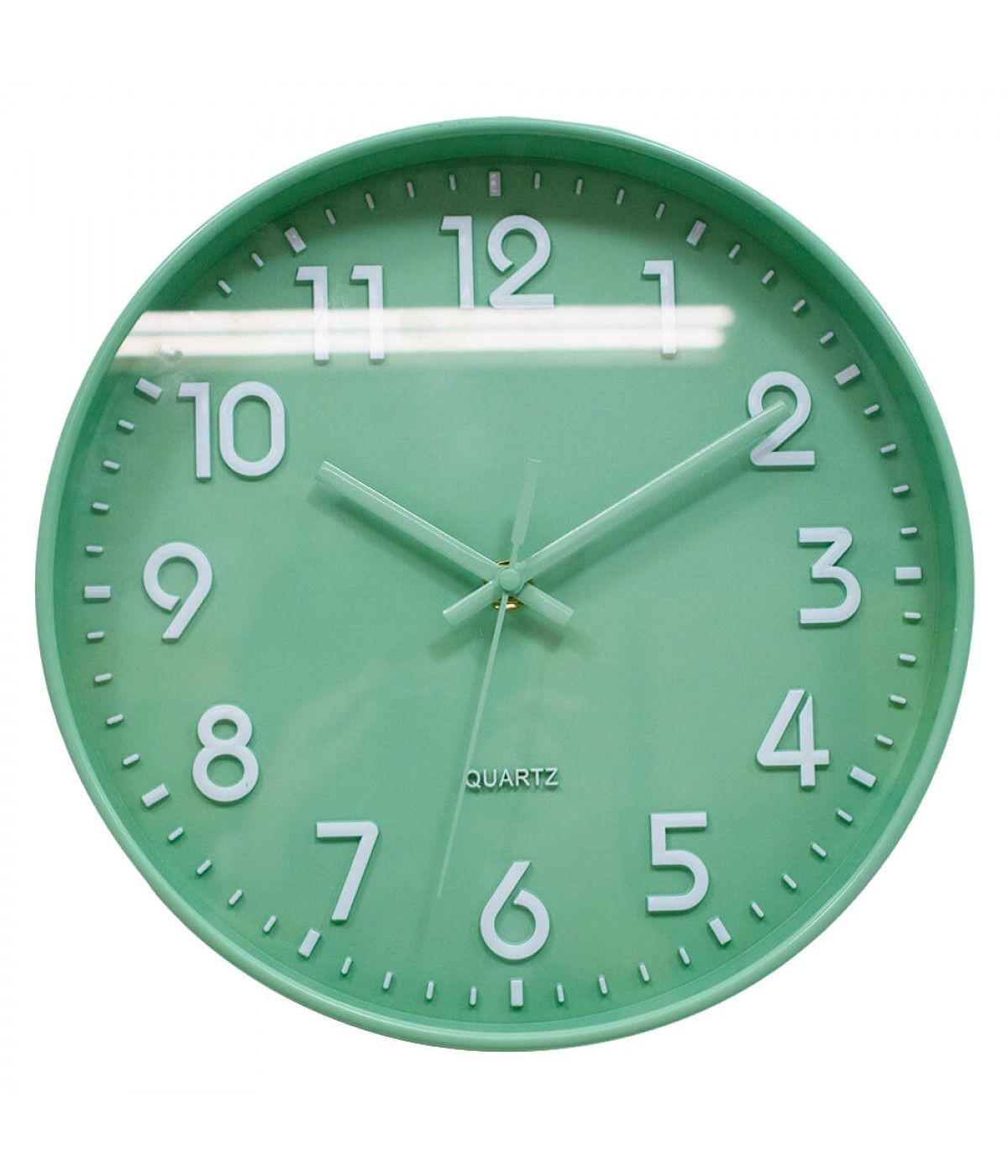 Relógio De Parede Quartz Analógico Verde 25cm