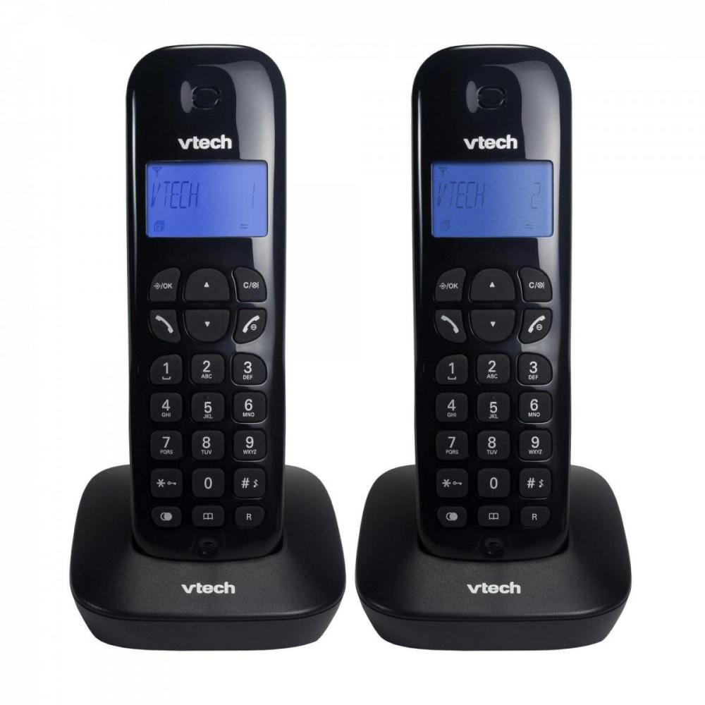 Telefone s/fio c/Id de chamadas +1 Ramal VT680MRD2 Preto VTECH