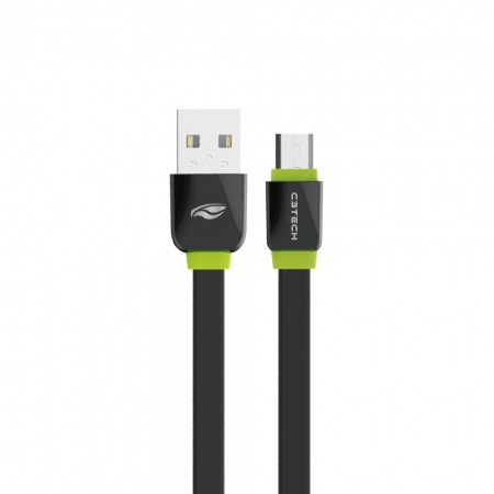 Cabo USB-Micro USB 2,0A 1m CB-100BK Preto C3Tech