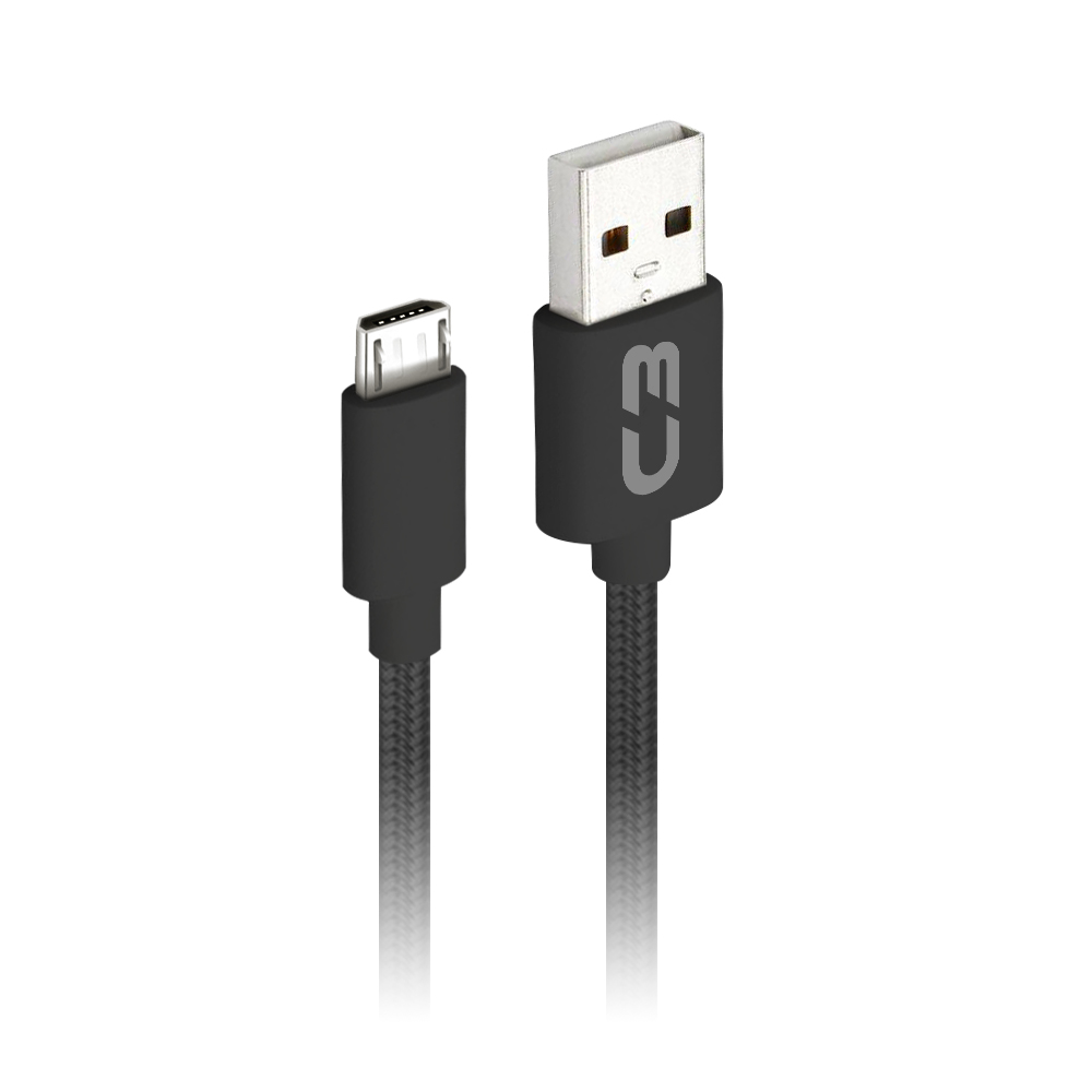Cabo USB-Micro USB C3Plus 1M Preto Android USB-Micro 2 Amperes CB-M11BK