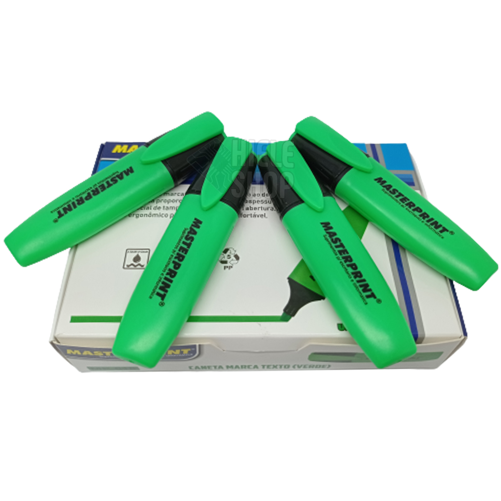 Caneta Marca Texto Office Verde Caixa com 12 Unidades