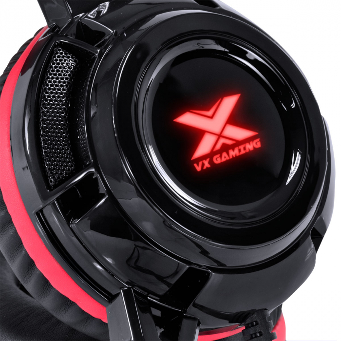 Fone Headset Gamer Vx Gaming Taranis V2, P2 Com Microfone - Preto E Vermelho