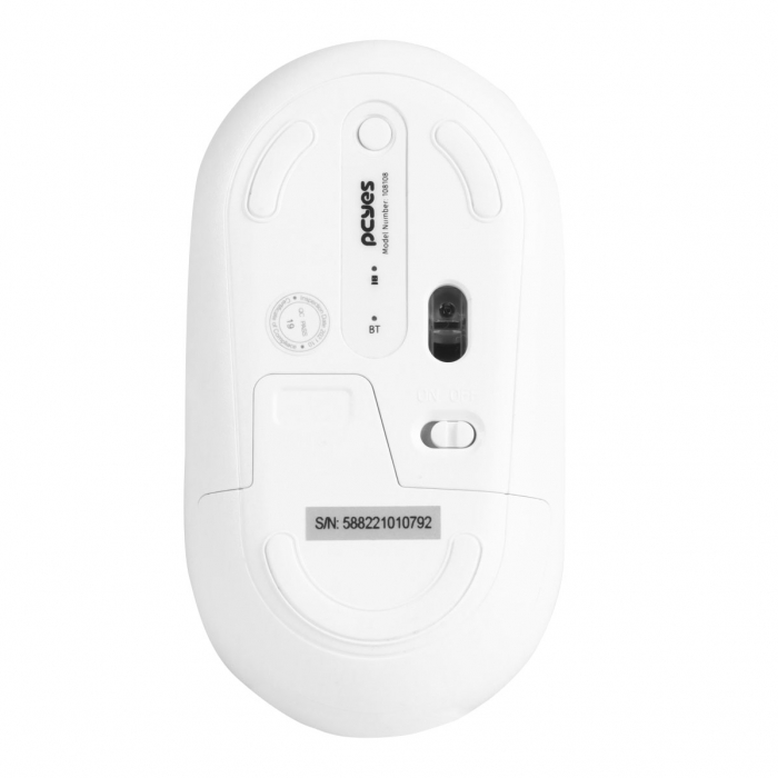 Mouse sem Fio Wireless Pcyes 1600 DPI, College White Multi Device Silente PMCWMDSCW - BRANCO