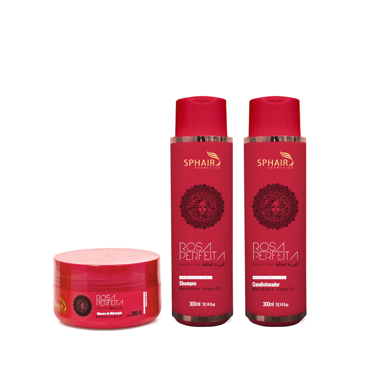Kit de Hidratação Home Care Rosa Perfeita para todos os tipos de cabelo - Confere hidratação profunda, flexibilidade e maleabilidade dos fios