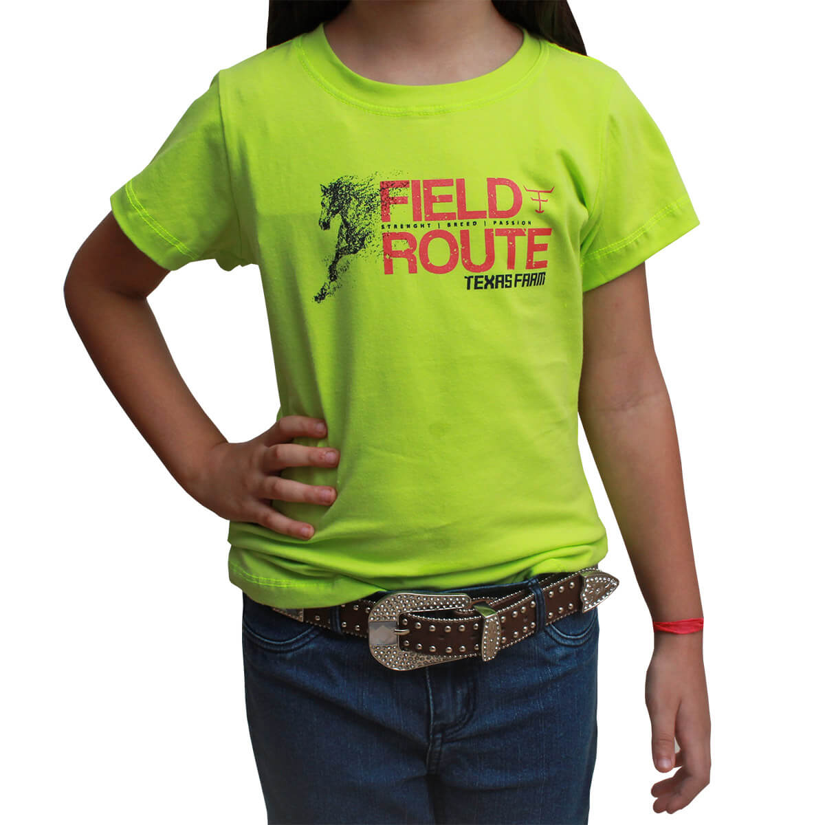 T-Shirt Infantil Texas Farm Verde Neon