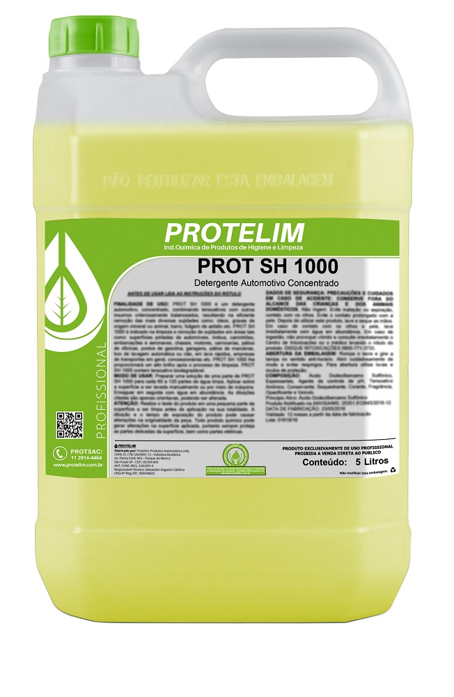 PROT SH 1000 Shampoo Automotivo - 5 Litros - Protelim
