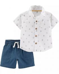 Conjunto Camisa Social e Shorts - Coala - Carter's