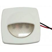 Luz de Cortesia Extra Forte com 3 LEDs 12V de Sobrepor em Plástico Branco p/ Barcos e Lanchas
