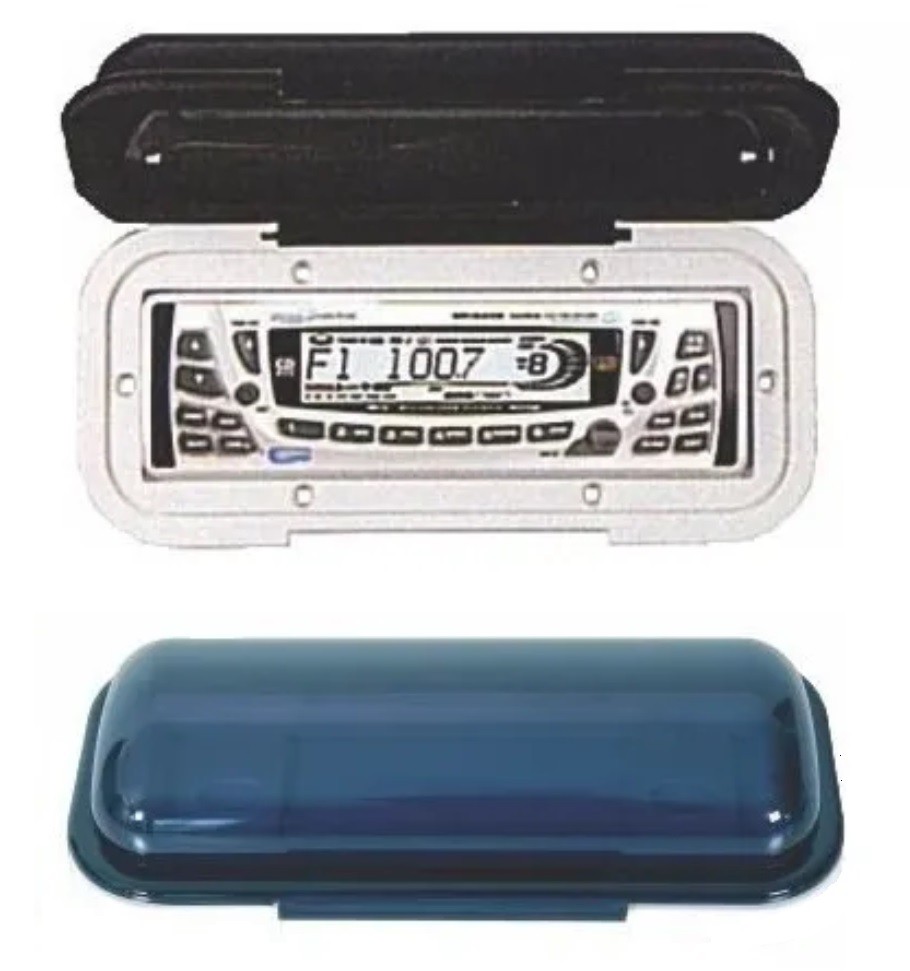 Capa Protetora Marinizada para Rádio/CD Player à prova d'água Branca com Visor Fumê