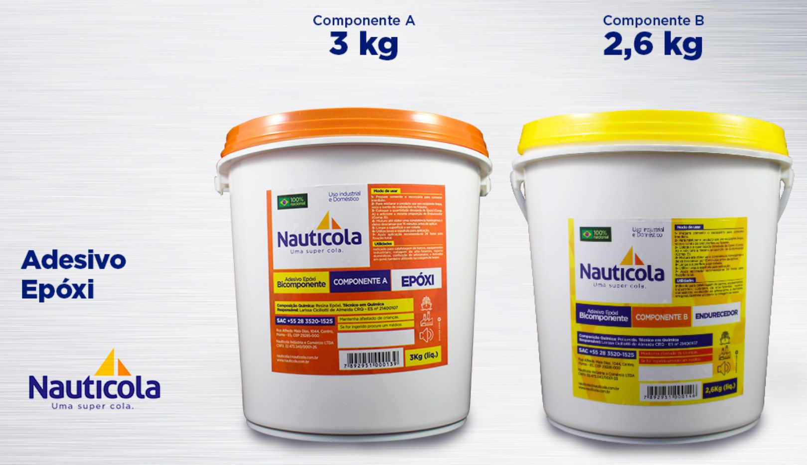 Cola Resina Epoxi Nauticola Adesivo Tipo Araldite 5,6 kg Componente A + B Impermeabilizante