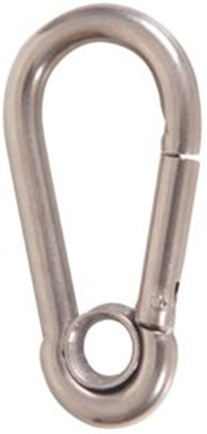 Mosquetão de Engate Rápido com Olhal em Aço INOX 10mm de Espessura 10mm x 100mm DIN 5299