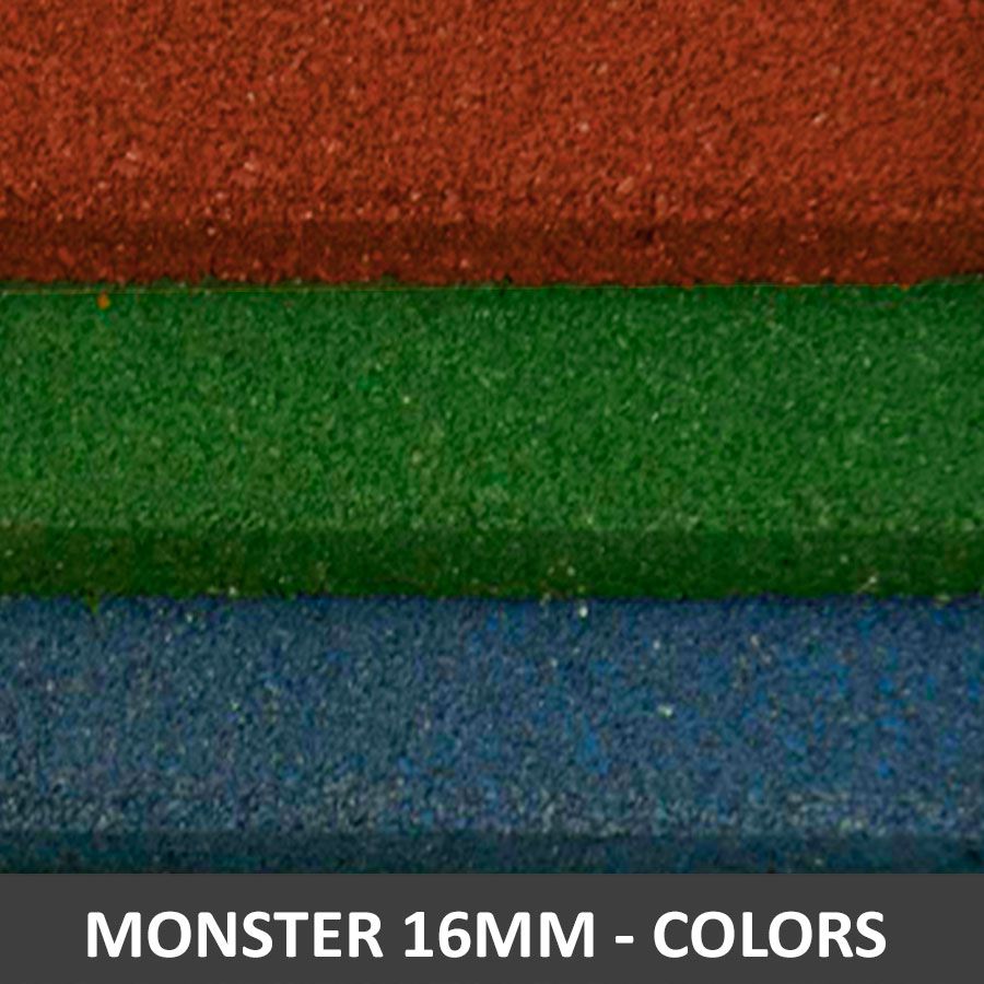 Piso De Borracha Monster Dupla Face 1,00 x 1,00 16mm Colors