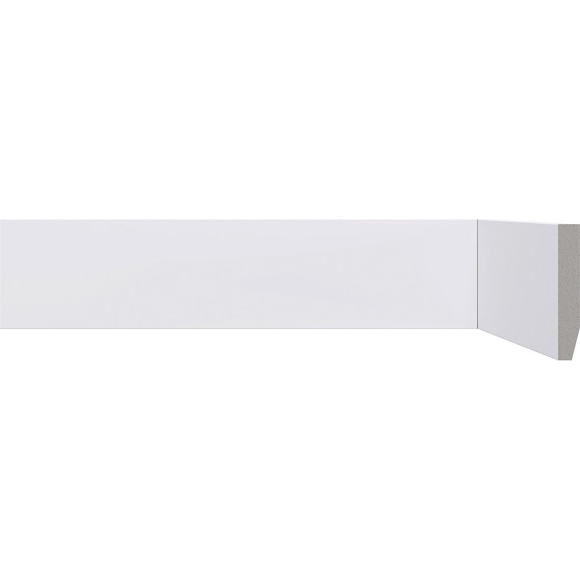 Rodapé Liso Branco 10cm Barra 2,20m - Poliestireno 