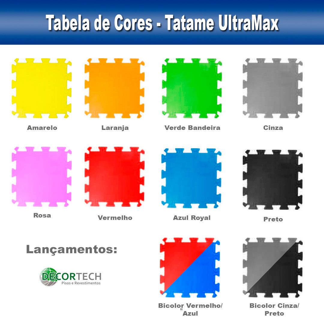 Tatame Eva Alto Impacto UltraMax 0,50 x 0,50m - 30mm - Cores Variadas