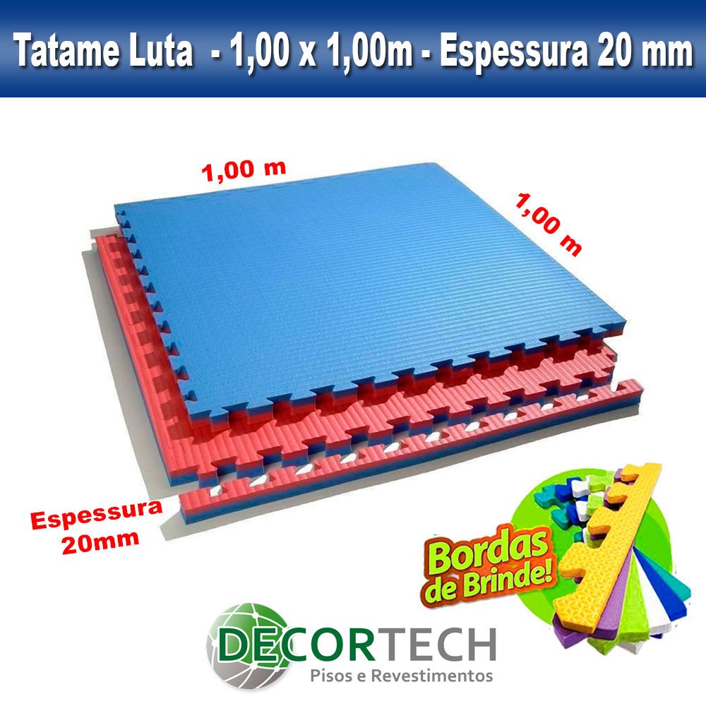 Tatame Eva Alto Impacto UltraMax 1,00 x 1,00m - 20mm - Cores Variadas
