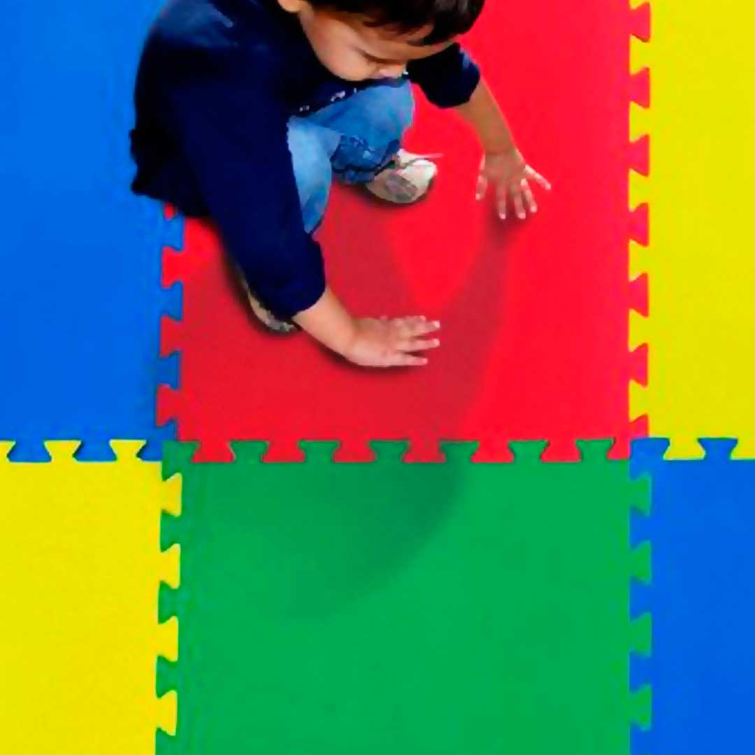 Tatame Eva Kids 20mm KIT 04 placas 0.50x0.50m Azul Claro